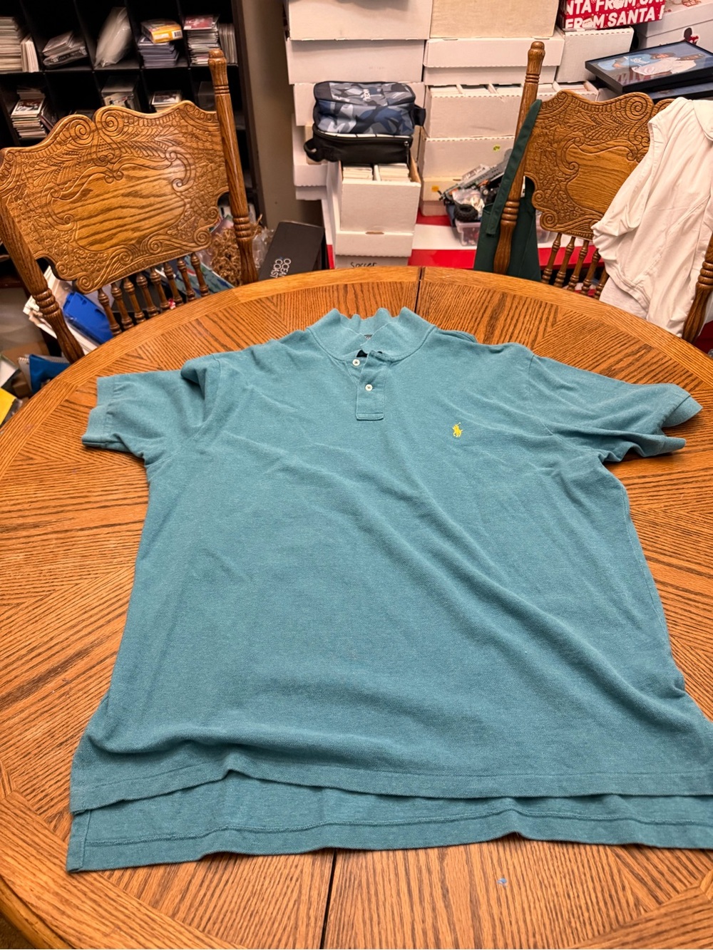 Polo by Ralph Lauren Teal Short Sleeve Cotton Polo with Yellow Pony
